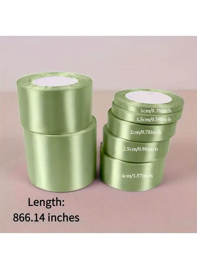 Sage Green Polyester Ribbon 0 59 Inch Wide 1 Roll For Gift Wrapping Wedding Decor DIY Crafts - Image 3